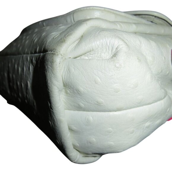 COACH 2014 Madison White Ostrich Embossed Leather  Crossbody Satchel - Picture 10 of 15